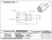200-60-20-190:  TNCA MALE TO HP190 CABLE (SOLDER CLAMP)