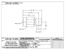 230-52-10-850:  SSMA MALE RIGHT ANGLE TO .085 SEMI-RIGID CABLE (DIRECT SOLDER)