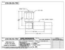 230-56-50-780:  SMM MALE R/A TO RD-178 CABLE, CRIMP ATTACHMENT