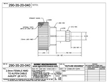 290-35-20-040:  2.92mm FEMALE NMD TO  ALPEN CABLE A40UFP, SOLDER CLAMP (.1417)