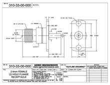 310-33-00-000:  2.4mm FEMALE (2) HOLE FLANGE RECEPTACLE