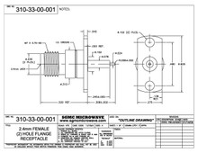 310-33-00-001:  2.4mm FEMALE (2) HOLE FLANGE RECEPTACLE (Contact - Radius Tip)