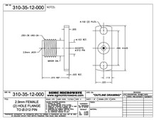 310-35-12-000:  2.92mm FEMALE (2) HOLE FLANGE RECEPTACLE (ACCEPTS .012" DIA PIN)
