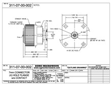 311-07-00-000:  7mm CONNECTOR (4) HOLE FLANGE, W/O CONTACT