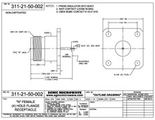 311-21-50-002:  N FEMALE (4) HOLE FLANGE RECEPTACLE, NON-CAPTIVATED (PASSIVATED) SPECIAL
