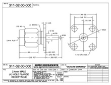 311-32-00-000:  2.4mm MALE (4) HOLE FLANGE RECEPTACLE