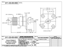 311-33-00-000:  2.4mm FEMALE (4) HOLE FLANGE RECEPTACLE