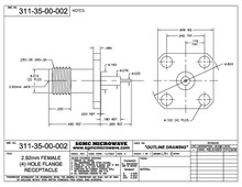 311-35-00-002:  2.92mm FEMALE (4) HOLE FLANGE RECEPTACLE