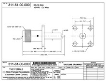 311-61-00-000:  TNC(A) FEMALE (4) HOLE FLANGE RECEPTACLE