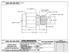 350-30-09-000:  1.85mm MALE RECEPTACLE, SPARKPLUG (ACCEPTS .009" DIA PIN)