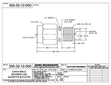 350-32-12-000:  2.4mm MALE RECEPTACLE, SPARKPLUG (ACCEPT .012" DIA PIN)
