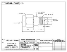 350-34-12-000:  2.92mm MALE RECEPTACLE, SPARKPLUG (ACCEPTS .012" DIA PIN)