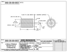 350-35-00-003:  2.92mm FEMALE RECEPTACLE, SPARKPLUG (.400L X .040D X .160L PROBE)
