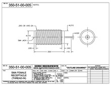 350-51-00-005:  SMA FEMALE RECEPTACLE (THREAD-IN) STRAIGHT TERMINAL