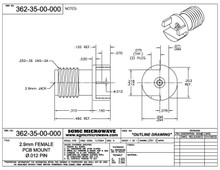 362-35-00-000:  2.92mm FEMALE, PCB EDGE MOUNT / .012 DIA PIN (.062" BOARD THICKNESS)