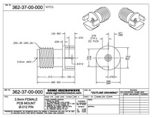 362-37-00-000:  3.5mm FEMALE, PCB EDGE MOUNT / .012" DIA PIN (.062" BOARD THICKNESS)