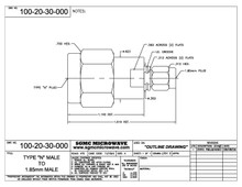 100-20-30-000:  N MALE TO 1.85mm MALE (BETWEEN-SERIES ADAPTER)