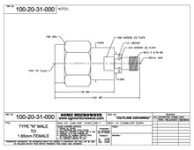 100-20-31-000:  N MALE TO 1.85mm FEMALE (BETWEEN-SERIES ADAPTER)