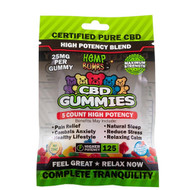 HEMP BOMBS | CBD GUMMIES | HIGH POTENCY | 5PACK | 125MG | DISPLAY OF 12