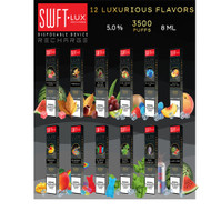 SWFT LUX | 35000 PUFF RECHARGEABLE DISPOSABLE DEVICE | 8ML | 50MG