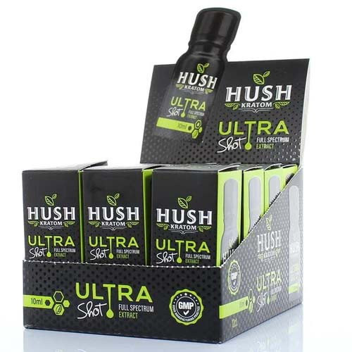 Hush Ultra Coffee Kratom Extract Shot 10mL *Display of 12* vapesale247