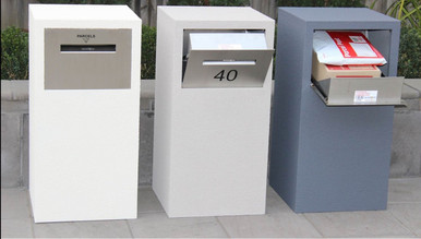 Parcel letterbox freestanding pillar by Deliver-Eze.