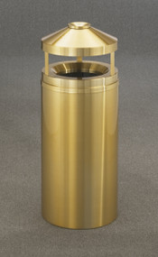 Glaro H2002BE Atlantis Canopy Top Ash and Trash Receptacle, 20 x 42, 33 Gallon - Satin Brass