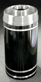 Glaro Monte Carlo D1556 Satin Aluminum Donut Top Ash and Trash Receptacle, 15 x 34, 16 Gallon - Free Shipping