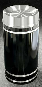 Glaro Monte Carlo TA1556 Satin Aluminum Tip Action Top Trash Can, 15 x 34, 16 Gallon - Free Shipping