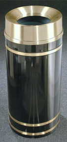 Glaro Monte Carlo F1255 Satin Brass Funnel Top Trash Can, 12 x 32, 12 Gallon - Free Shipping