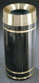 Glaro Monte Carlo F2055 Satin Brass Funnel Top Trash Can, 20 x 35, 33 Gallon - Free Shipping