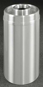 Glaro D2035SA New Yorker Donut Top Ash and Trash Receptacle, 20 x 35, 33 Gallon - Satin Aluminum