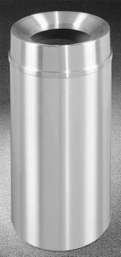 Glaro F1232SA New Yorker Funnel Top Trash Can, 12 x 32, 12 Gallon - Satin Aluminum