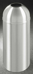 Glaro T1230SA New Yorker Open Dome Top Trash Can, 12 x 30, 8 Gallon - Satin Aluminum