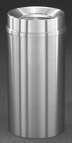 Glaro TA1533SA New Yorker Tip Action Top Trash Can, 15 x 33, 16 Gallon - Satin Aluminum