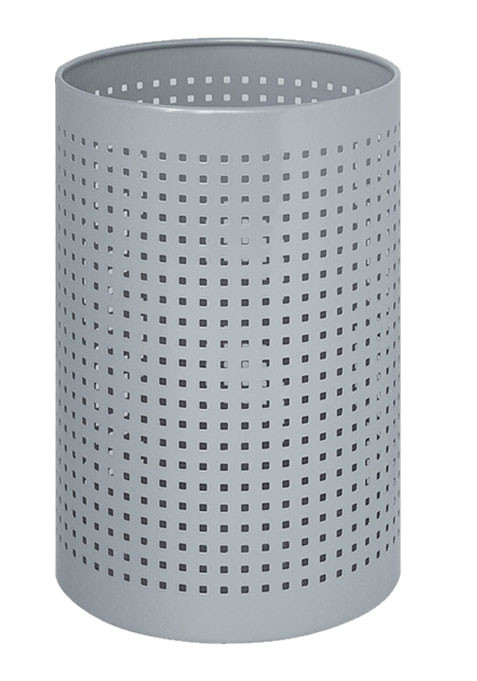Peter Pepper 222U Cylindrical Umbrella Stand with Steel Perforations 10  Diameter Black or Aluminum Metallic Finish