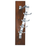 Peter Pepper 2195 Vertical Wall Mount Wood Coat Hook Panel - 4 Double Prong Hooks