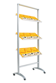 Magnuson SORA9-A4 Soistes Mobile Magazine Rack - 3 Shelves
