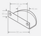 Technical Drawing for Schwinn Z245/64 Tab Pull, Satin Nickel (UPC 4000918541868)