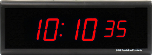 BRG Precision Products DuraTime HP625R high precision plug-in digital wall clock with a 6-digit 2.5-inch high red LED display.