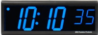 BRG Precision Products DuraTime HP640B high precision plug-in digital wall clock with a 6-digit 4-inch high blue LED display.