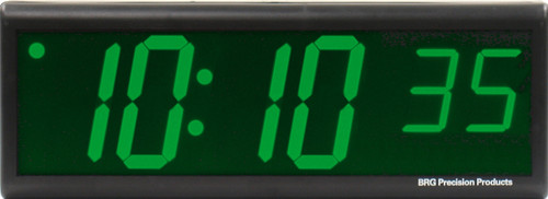 BRG Precision Products DuraTime HP640G high precision plug-in digital wall clock with a 6-digit 4-inch high green LED display.