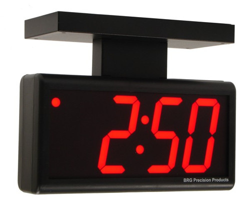 BRG Precision Products DuraTime HP440R-2SB double-sided ceiling or wall-mounted high precision plug-in digital clock with a 4-digit 4-inch high red LED display.