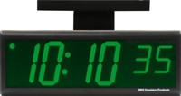 BRG Precision Products DuraTime HP640G-2SB double-sided ceiling or wall-mounted high precision plug-in digital clock with a 6-digit 4-inch high green LED display.