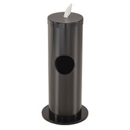 Glaro F1029BK Antibacterial Wipe Dispenser -Combination Floor Standing Unit with Side Opening for Trash - Satin Black  Finish