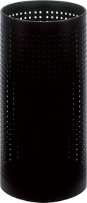Peter Pepper Model 224U BL Cylindrical Steel Umbrella Stand with Square Perforations 19" High - Black