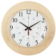 syncTECH Peter Pepper Model 361MA - 13" Round Wall Clock with Maple Bezel - Receiver Clock