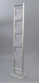 Magnuson Compact Soistes SOCC-4A4 Freestanding Literature / Magazine 4 Shelf Display Rack - Silver