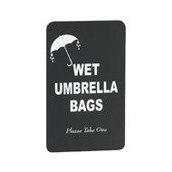 Glaro S117BK 2 Sided Sign Panel "Wet Umbrella Bags" - Black