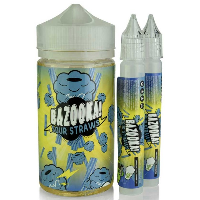 Buy Blue Raspberry Sour Straws E Juice 200ml By Bazooka £26.99